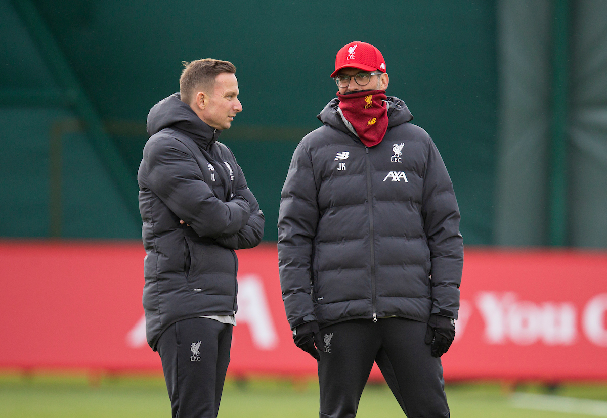 Jurgen Klopp and Pep Lijnders at Melwood