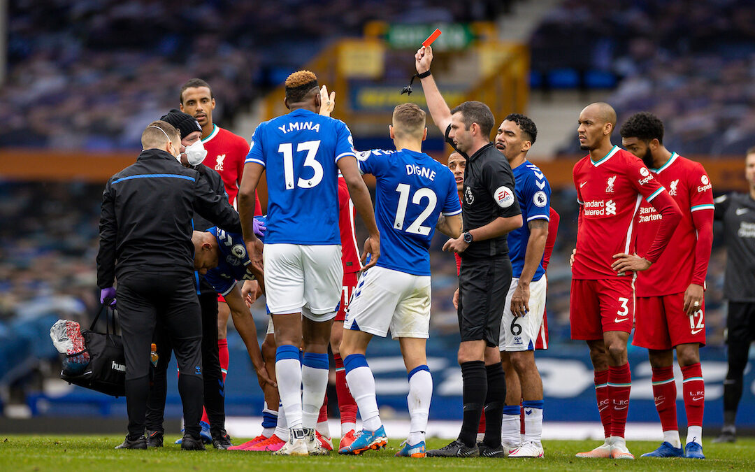 Richarlison Sees Red during Merseyside Derby