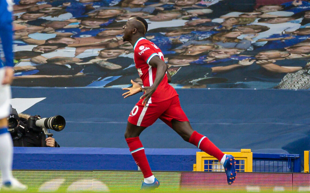 Sadio Mane Celebrates Goal for Liverpoo