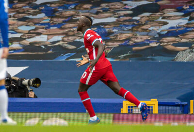 Sadio Mane Celebrates Goal for Liverpoo
