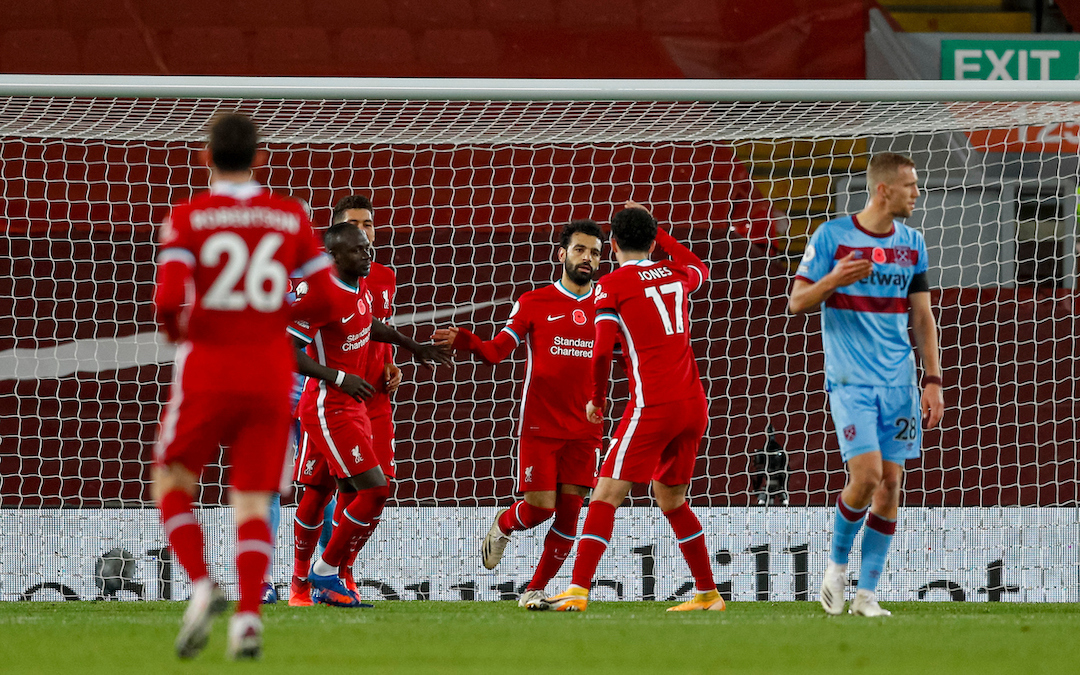 Liverpool celebrate vs West Ham