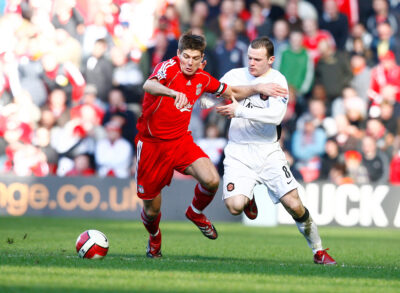 Liverpool's captain Steven Gerrard and Manchester United's Wayne Rooney