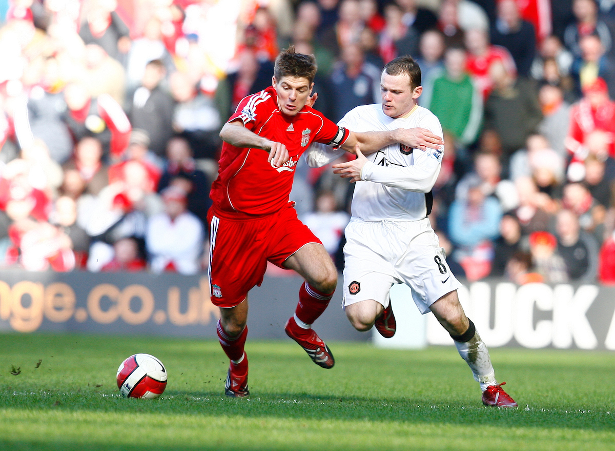 Liverpool's captain Steven Gerrard and Manchester United's Wayne Rooney