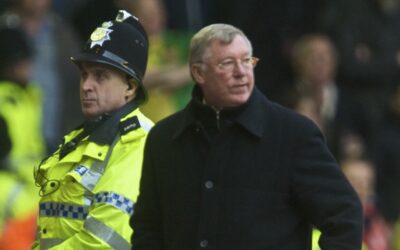 Manchester United's manager Alex Ferguson at Anfield