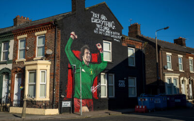 A mural of former Liverpool and England goalkeeper Ray Clemence