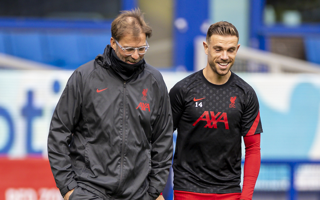 Liverpool’s manager Jürgen Klopp and captain Jordan Henderson