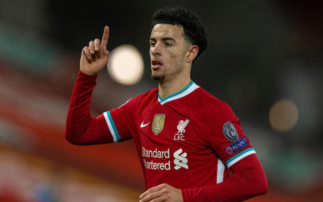 Liverpool's Curtis Jones during the Premier League match between