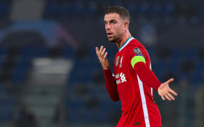 Liverpool captain Jordan Henderson during the UEFA Champions League Group D match vs Atalanta