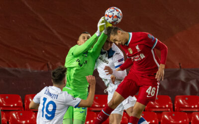 Liverpool's Rhys Williams during the UEFA Champions League Group D match between Liverpool FC and Atalanta BC at Anfield