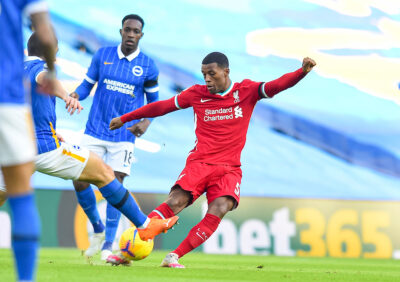 Liverpool's Georginio Wijnaldum during the FA Premier League match between Brighton & Hove Albion FC and Liverpool FC at the AMEX Stadium