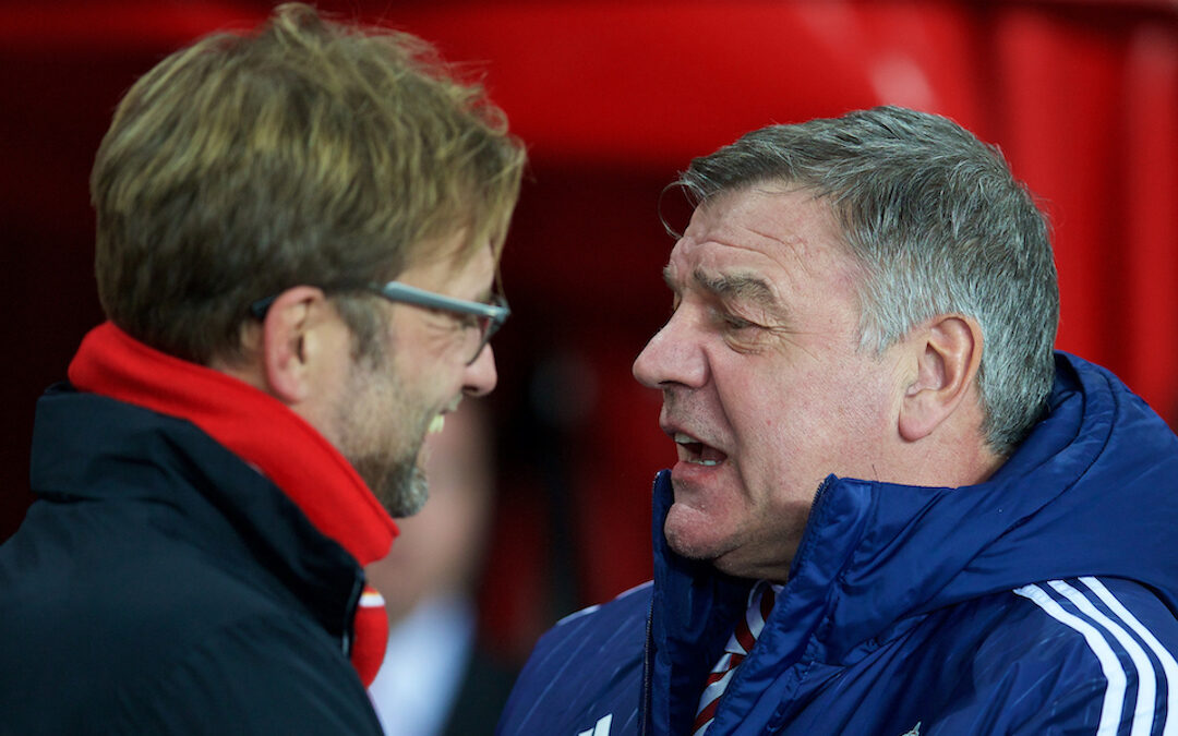 Liverpool manager Jürgen Klopp with West Brom manager Sam Allardyce