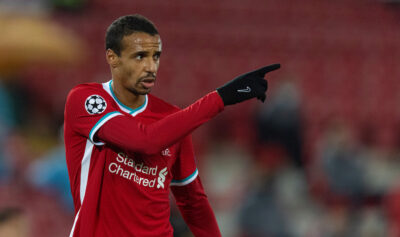 Liverpool's Joel Matip during the UEFA Champions League Group D match between Liverpool FC and AFC Ajax at Anfield