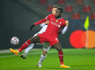 Liverpool's Divock Origi during the UEFA Champions League Group D match between FC Midtjylland and Liverpool FC at the Herning Arena