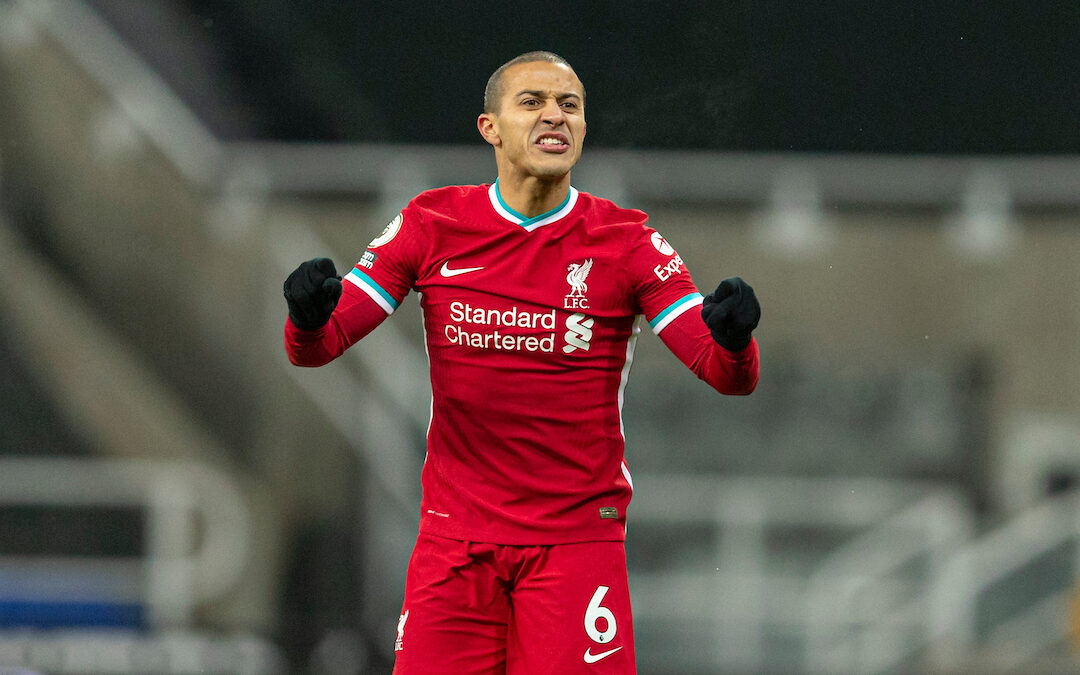 Liverpool’s Thiago Alcantara during the FA Premier League match between Newcastle United FC and Liverpool FC at St James' Park