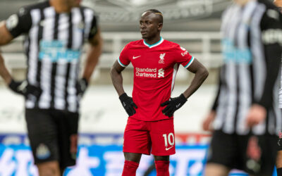 Liverpool’s Sadio Mané looks dejected after missing a chance during the FA Premier League match between Newcastle United FC and Liverpool FC at St James' Park