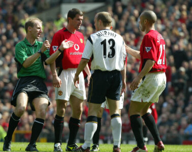 Manchester United's Roy Keane and Liverpool's Danny Murphy during the Premiership match at Old Trafford