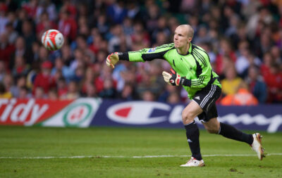 Germany's goalkeeper Robert Enke during the 2010 FIFA World Cup Qualifying Group 4 match at the Millennium Stadium