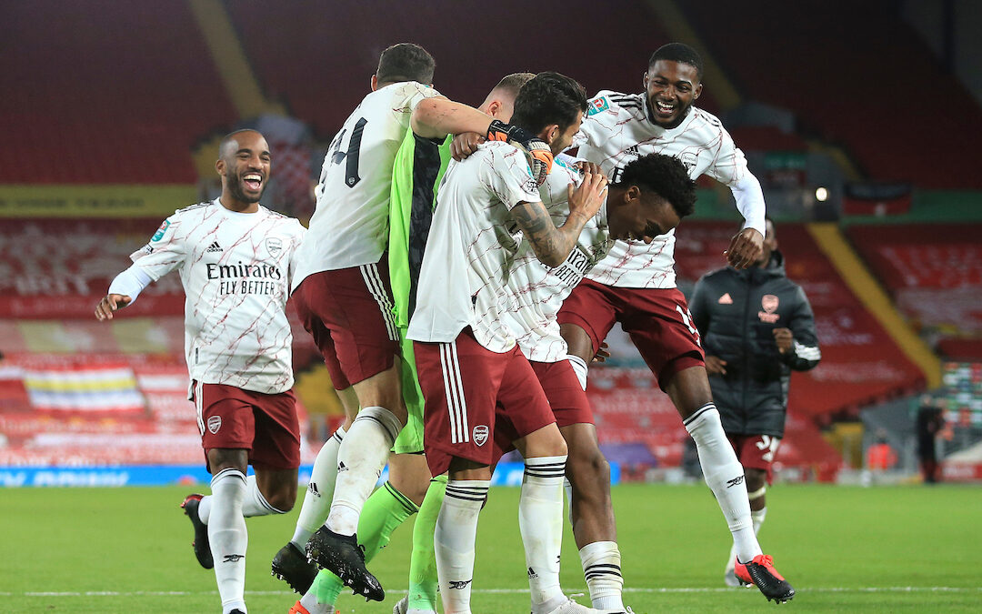 Arsenal's Joe Willock celebrates with team-mates