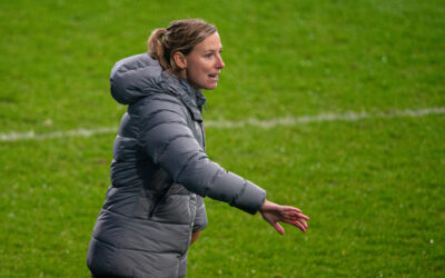 Liverpool's manager Vicky Jepson during the FA Women’s Championship game between Liverpool FC Women and Sheffield United Women FC at Prenton Park