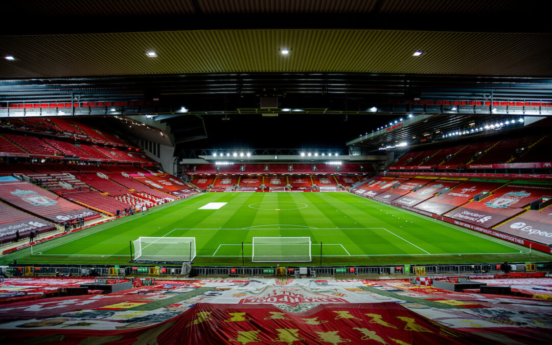 A general view from the Spion Kop before the FA Premier League match between Liverpool FC and Leicester City FC at Anfield