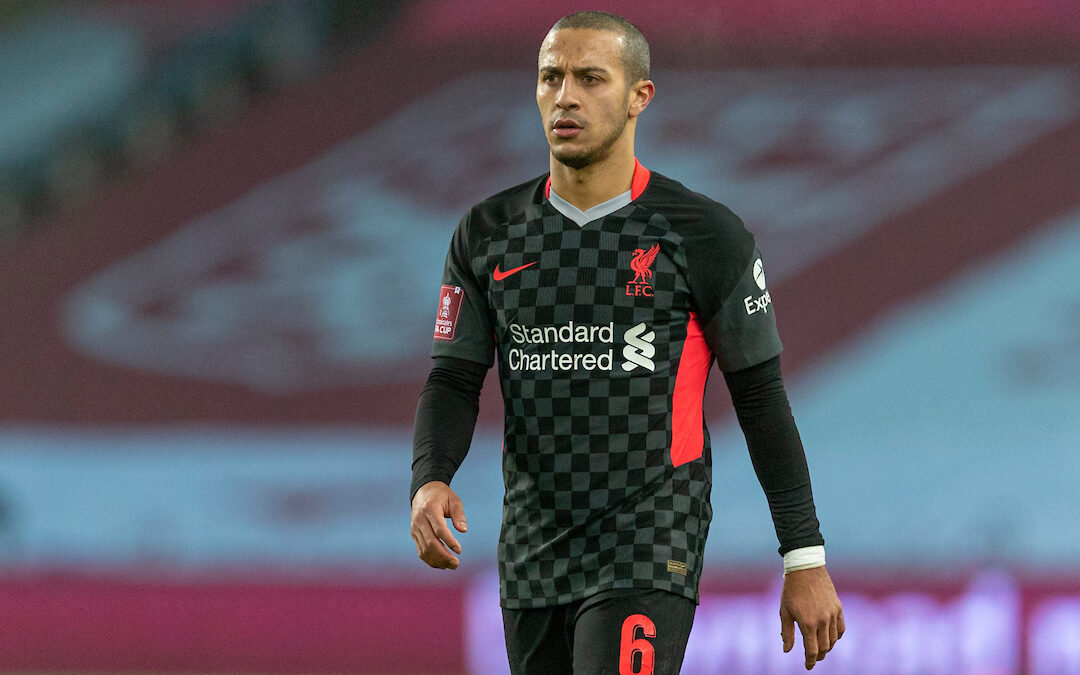 Liverpool's Thiago Alcantara during the FA Cup 3rd Round match between Aston Villa FC and Liverpool FC at Villa Park