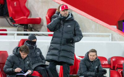 Liverpool's manager Jürgen Klopp during the FA Premier League match between Liverpool FC and Burnley FC at Anfield