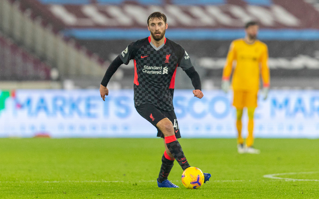 Liverpool's Nathaniel Phillips during the FA Premier League match between West Ham United FC and Liverpool FC at the London Stadium