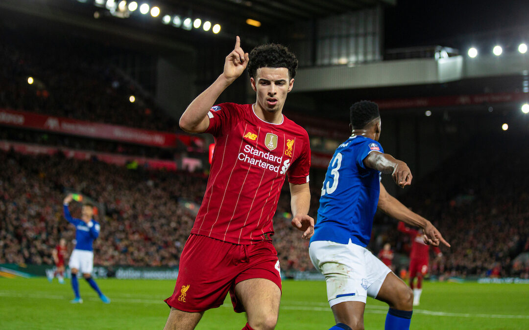 Liverpool's match-winning goal-scorer Curtis Jones during the FA Cup 3rd Round match between Liverpool FC and Everton FC, the 235th Merseyside Derby, at Anfield. Liverpool won 1-0.