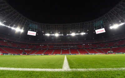 A general view of the Puskás Aréna ahead of the UEFA Champions League Round of 16 1st Leg game between RB Leipzig and Liverpool FC