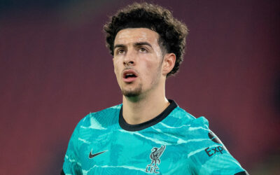 Liverpool's Curtis Jones during the FA Premier League match between Sheffield United FC and Liverpool FC at Bramall Lane