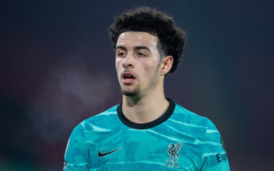 Liverpool's Curtis Jones during the FA Premier League match between Sheffield United FC and Liverpool FC at Bramall Lane