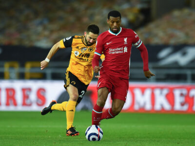 Liverpool's Georginio Wijnaldum during the FA Premier League match between Wolverhampton Wanderers FC and Liverpool FC at Molineux Stadium. Liverpool won 1-0.