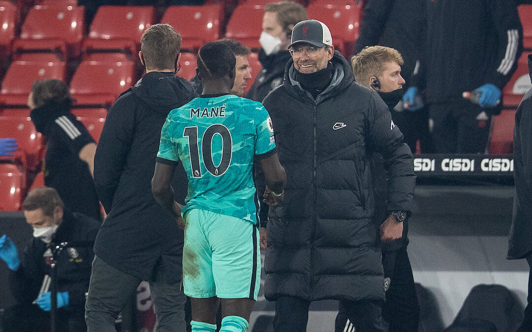 Sheffield United 0 Liverpool 2: Liverpool's manager Jürgen Klopp celebrates with Sadio Mané after the FA Premier League match between Sheffield United FC and Liverpool FC at Bramall Lane