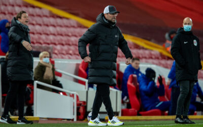 Liverpool 0 Chelsea 1: Jürgen Klopp during the FA Premier League match between Liverpool FC and Chelsea FC at Anfield