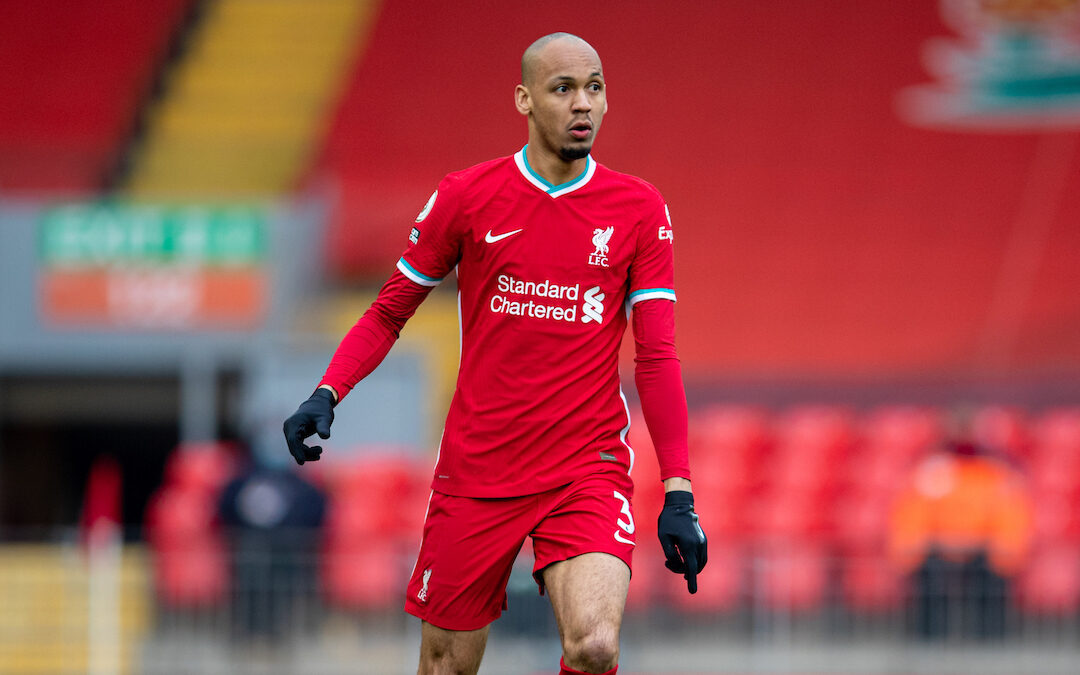 Liverpool's Fabio Henrique Tavares 'Fabinho' during the FA Premier League match between Liverpool FC and Fulham FC at Anfield