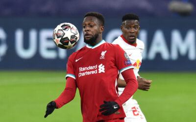 Liverpool's substitute Divock Origi during the UEFA Champions League Round of 16 2nd Leg game between Liverpool FC and RB Leipzig at the Puskás Aréna