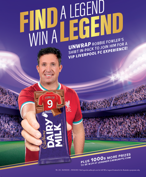 Cadbury are giving you the chance to win a VIP match day experience with Robbie Fowler