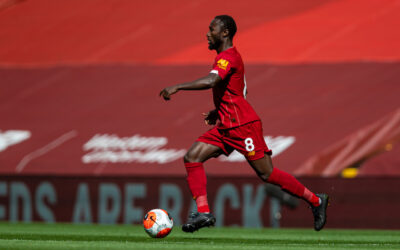 Liverpool’s Naby Keita during the FA Premier League match between Liverpool FC and Aston Villa FC at Anfield. The game was played behind closed doors due to the UK government’s social distancing laws during the Coronavirus COVID-19 Pandemic.