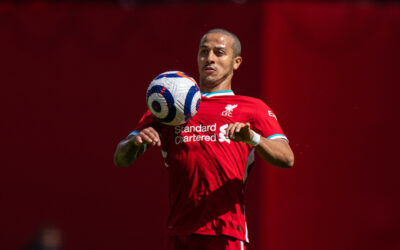 Liverpool's Thiago Alcantara during the FA Premier League match between Liverpool FC and Newcastle United FC at Anfield.