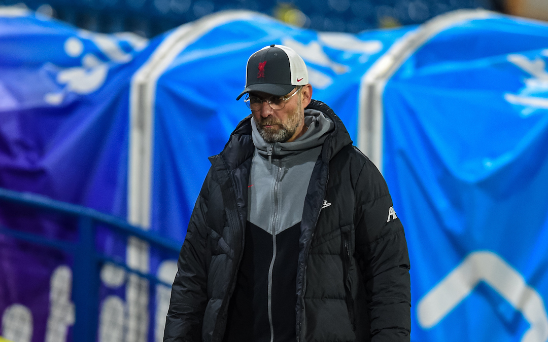 Liverpool's manager Jürgen Klopp after the FA Premier League match between Leeds United FC and Liverpool FC at Elland Road. The game ended in a 1-1 draw.