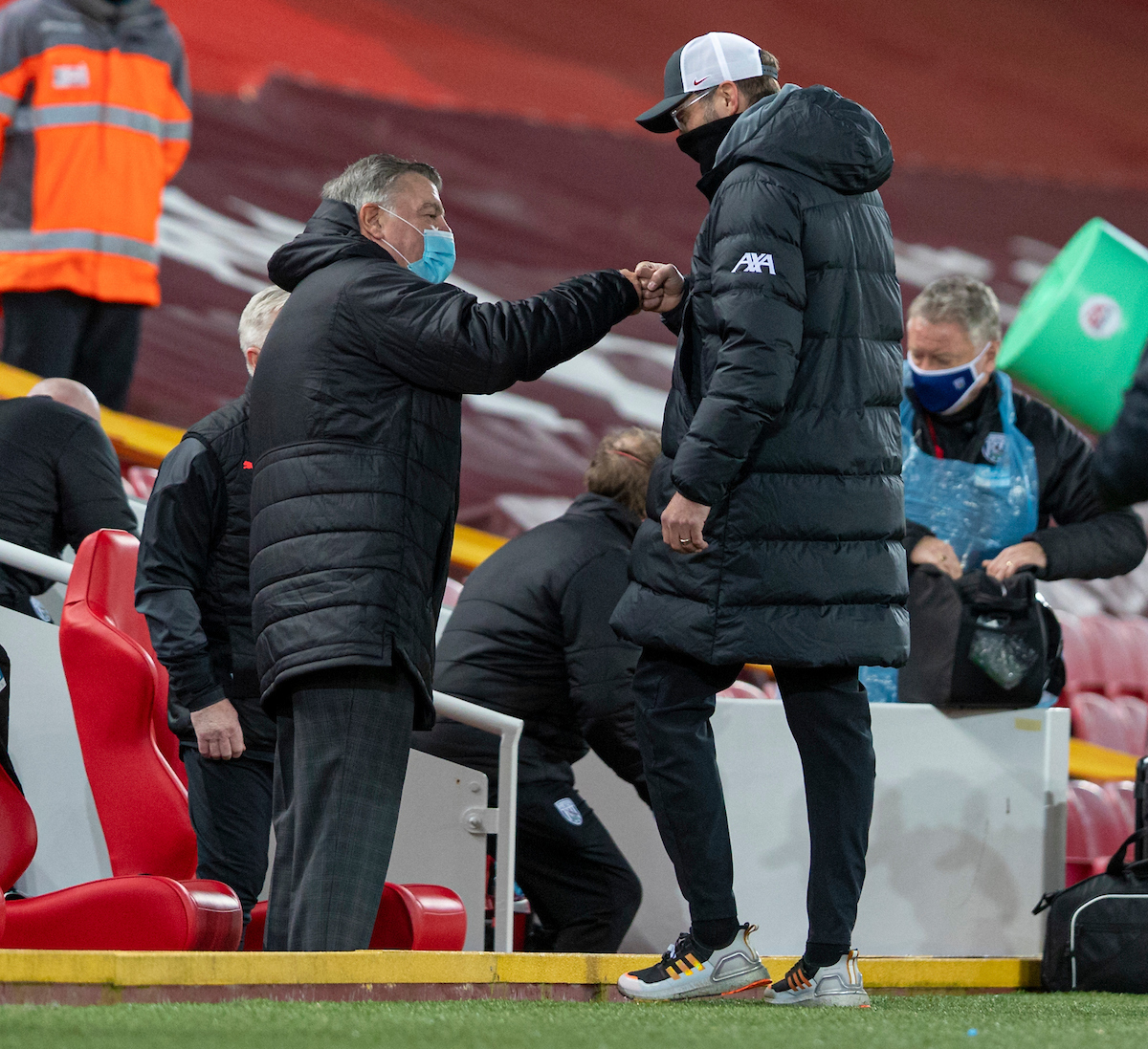 Liverpool's manager Jurgen Klopp and West Brom's Sam Allardyce