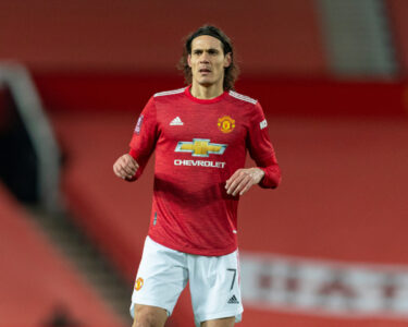 Manchester United's Edinson Cavani during the FA Cup 4th Round match between Manchester United FC and Liverpool FC at Old Trafford.