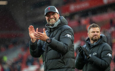 Liverpool manager Jurgen Klopp on a lap of honour after the final FA Premier League match between Liverpool FC and Crystal Palace FC at Anfield.