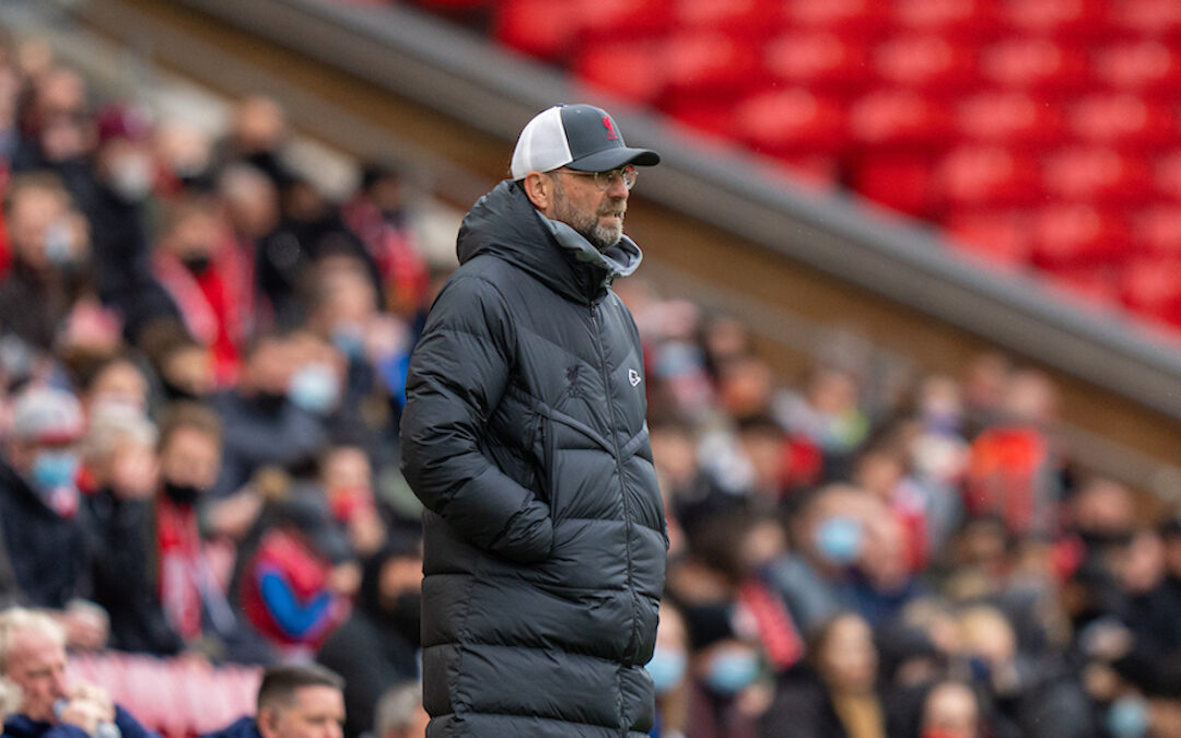 Liverpool's manager Jurgen Klopp during the final FA Premier League match between Liverpool FC and Crystal Palace FC at Anfield.