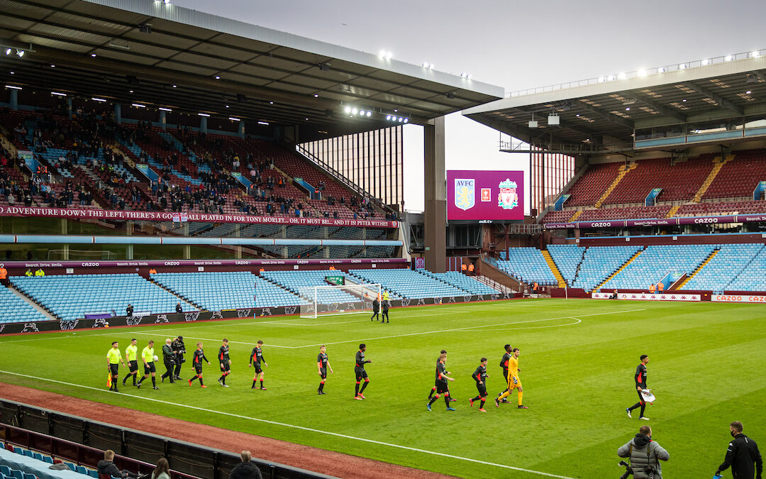 Liverpool players walk out during the FA Youth Cup Final match between Aston Villa FC Under-18's and Liverpool FC Under-18's at Villa Park