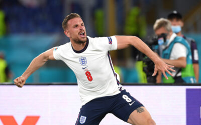 Jordan Henderson of Liverpool playing for England at EURO 2020