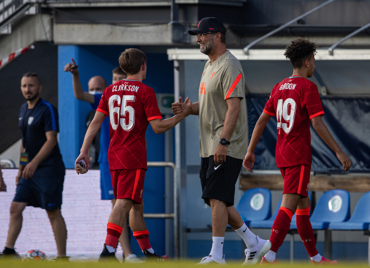 LFC Academy Star Leighton Clarkson with Jurgen Klopp