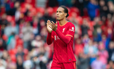 Virgil Van Dijk of Liverpool during pre-season at Anfield