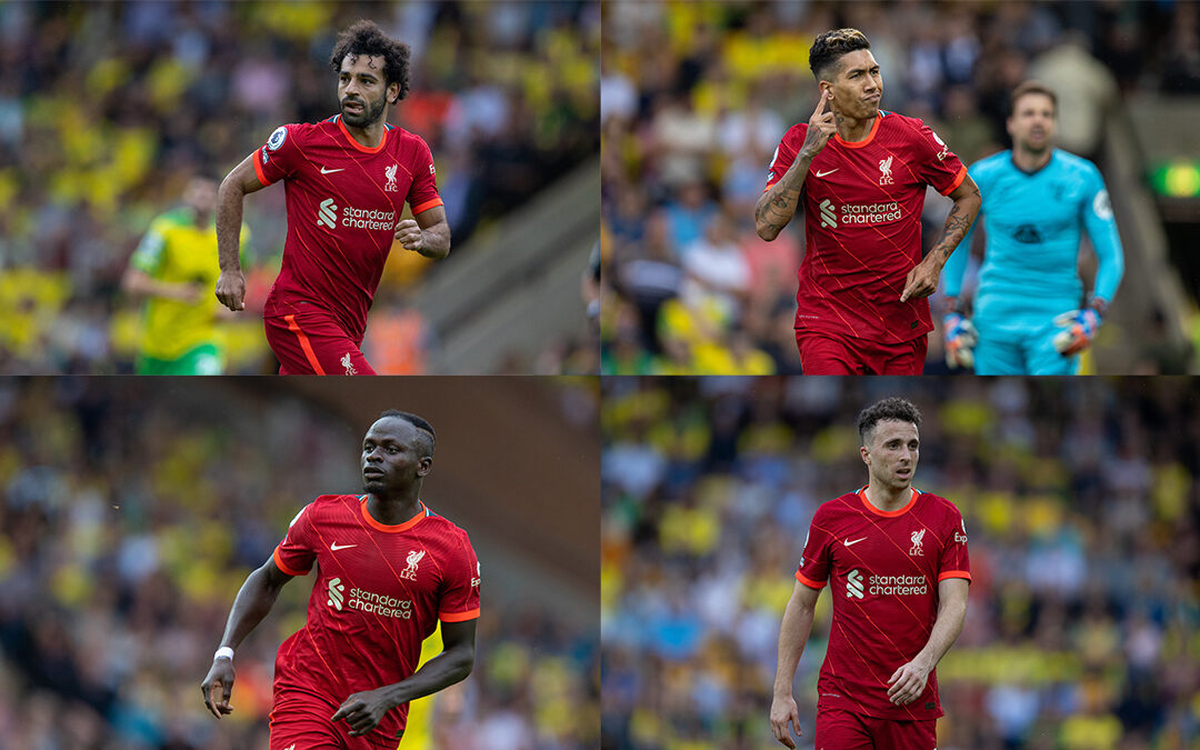 Liverpool's Fab Four: Mo Salah, Sadio Mane, Roberto Firmino and Diogo Jota