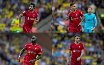 Liverpool's Fab Four: Mo Salah, Sadio Mane, Roberto Firmino and Diogo Jota